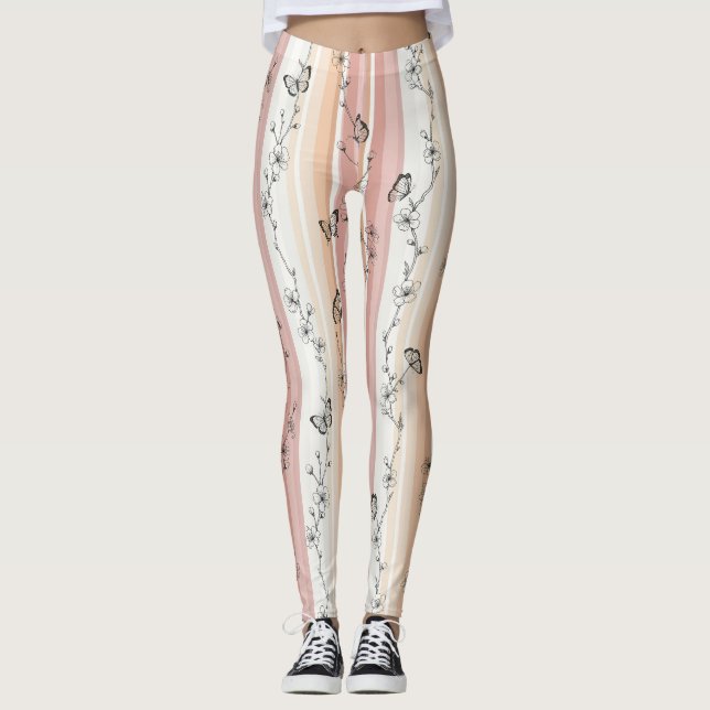 Elegant Butterfly Blossom (12) Leggings (Front)