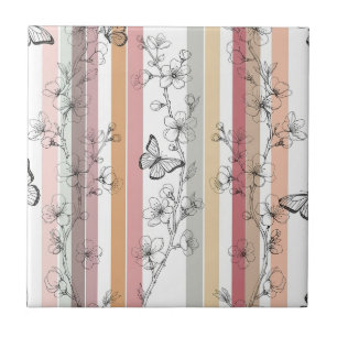 Elegant Butterfly Blossom (12) Tile
