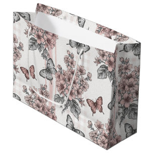 Elegant Butterfly Blossom (1) Large Gift Bag