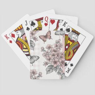 Elegant Butterfly Blossom (1) Playing Cards