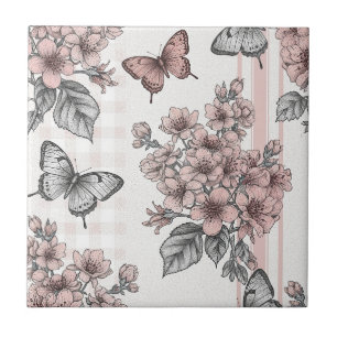 Elegant Butterfly Blossom (1) Tile