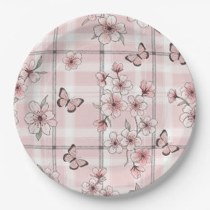 Elegant Butterfly Blossom (2) Paper Plate