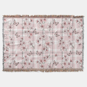Elegant Butterfly Blossom (2) Throw Blanket