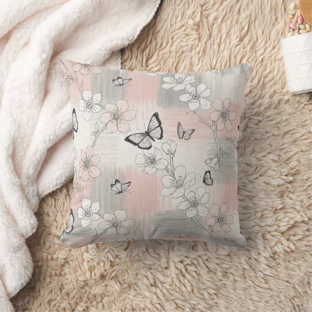 Elegant Butterfly Blossom (3) Cushion (Blanket)