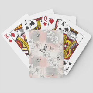 Elegant Butterfly Blossom (3) Playing Cards