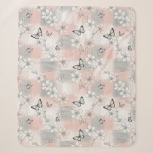 Elegant Butterfly Blossom (3) Sherpa Blanket