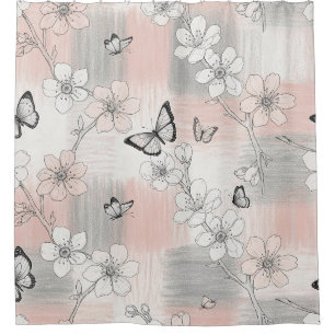 Elegant Butterfly Blossom (3) Shower Curtain