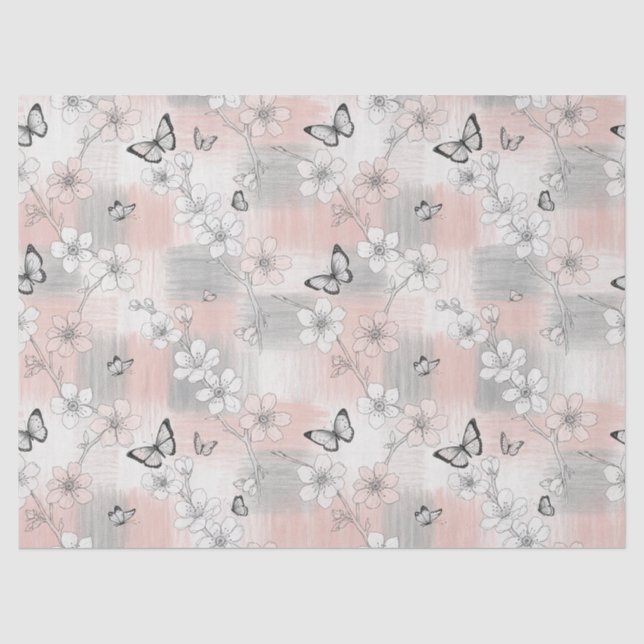 Elegant Butterfly Blossom (3) Tissue Paper (Front)