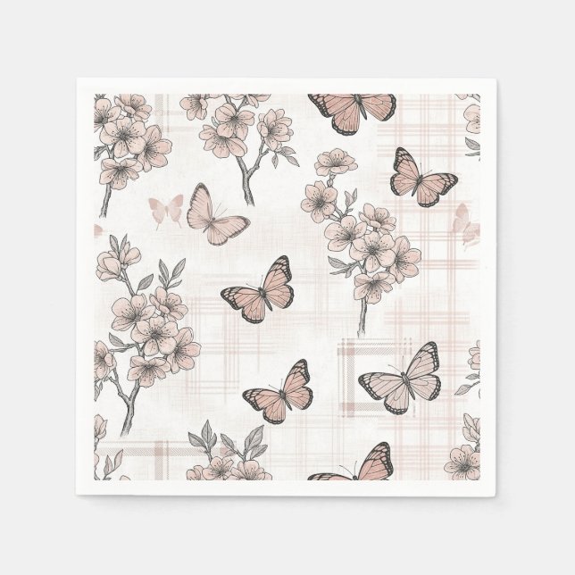 Elegant Butterfly Blossom (4) Napkin (Front)