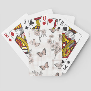 Elegant Butterfly Blossom (4) Playing Cards