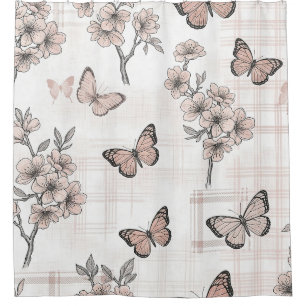 Elegant Butterfly Blossom (4) Shower Curtain