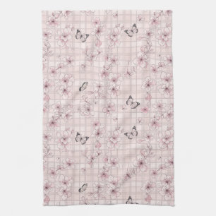 Elegant Butterfly Blossom (4) Tea Towel