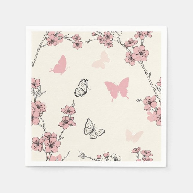 Elegant Butterfly Blossom (6) Napkin (Front)