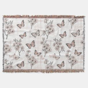 Elegant Butterfly Blossom (6) Throw Blanket