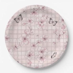 Elegant Butterfly Blossom (7) Paper Plate