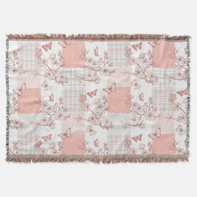 Elegant Butterfly Blossom (7) Throw Blanket (Front)