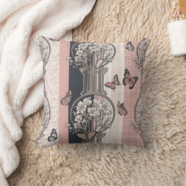 Elegant Butterfly Blossom (8) Cushion (Blanket)