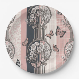 Elegant Butterfly Blossom (8) Paper Plate