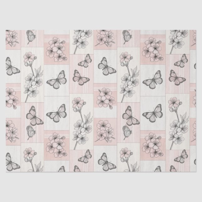 Elegant Butterfly Blossom (8) Tissue Paper (Front)