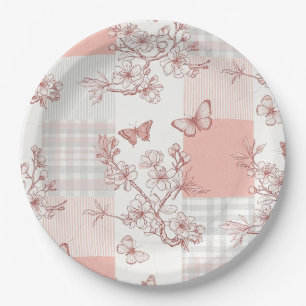 Elegant Butterfly Blossom (9) Paper Plate