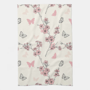 Elegant Butterfly Blossom (9) Tea Towel