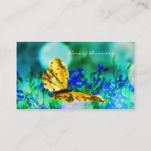 Elegant Butterfly Blue Flower Garden Business Card