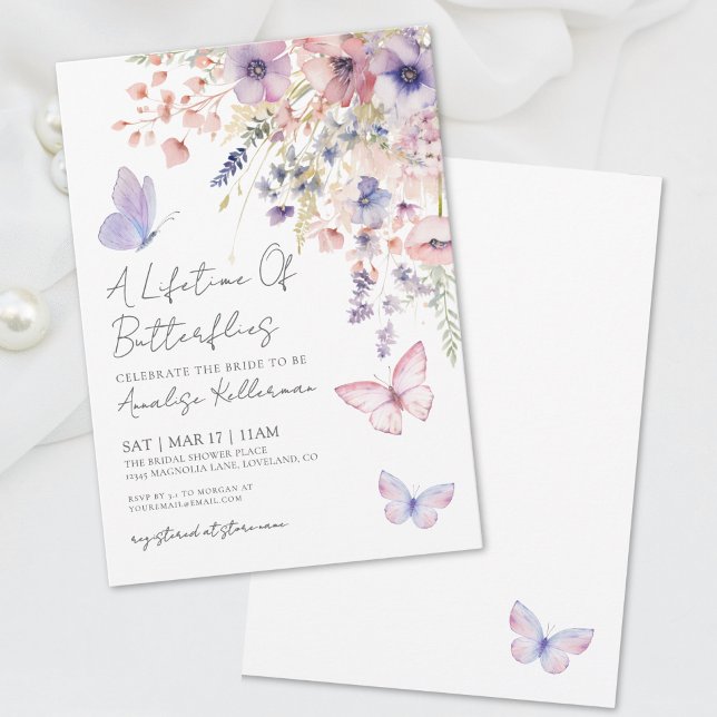 Elegant Butterfly Bridal Shower Invitation (Elegant Butterfly Bridal Shower Invitation)