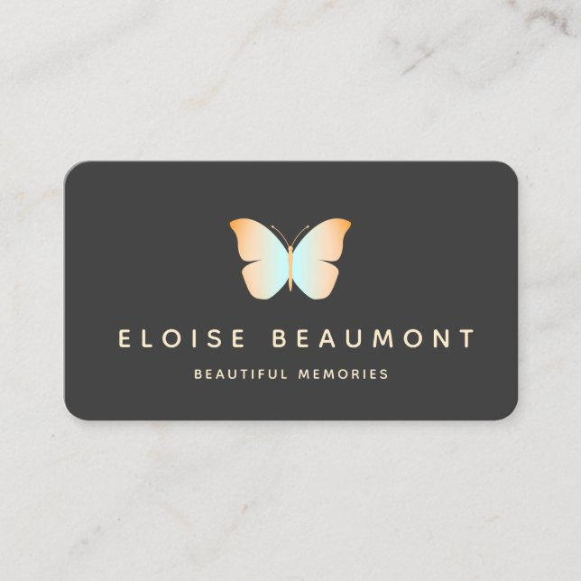 Elegant  Butterfly Event Planner Business Card (Front)