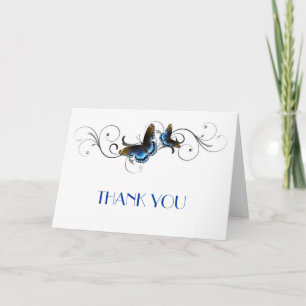 Elegant Butterfly Floral Swirls Thank you Card