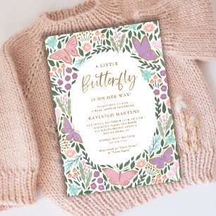 Elegant Butterfly Garden Baby Shower Invitation