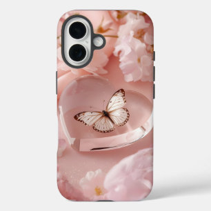 Elegant Butterfly Heart Mobile Case 