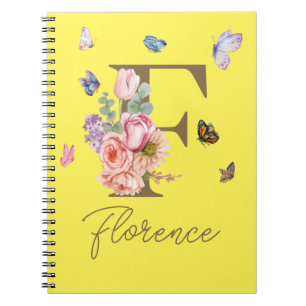 Elegant Butterfly Initial Notebook