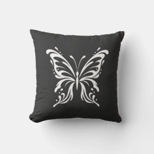 Elegant Butterfly Line Art Floral Aesthetic Design Cushion