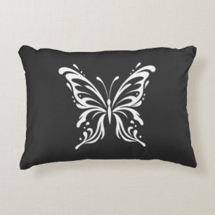 Elegant Butterfly Line Art Floral Aesthetic Design Decorative Cushion