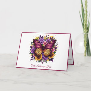 Elegant Butterfly Lush Floral Artwork Customise Card