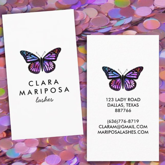 Elegant Butterfly Monarch Beauty Lashes Business Card (Creator Uploaded)