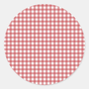 Elegant Butterfly On Red Gingham Classic Round Sticker