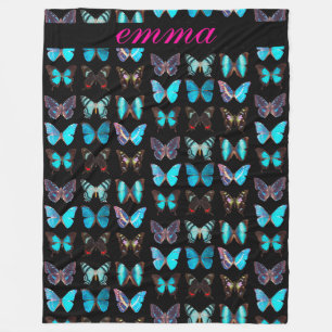 Elegant Butterfly Personalised Fleece Blanket