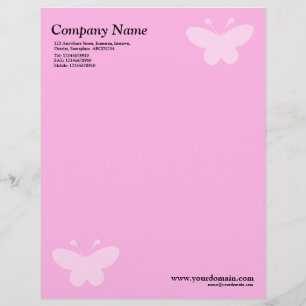 Elegant Butterfly - Pink Customised Letterhead