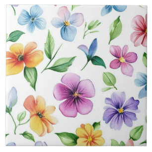 Elegant Butterfly Purple Wisteria Vintage Tile