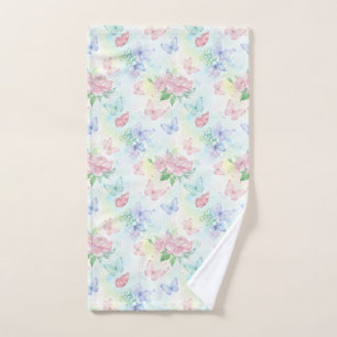 Elegant Butterfly Seamless Print Hand Towel