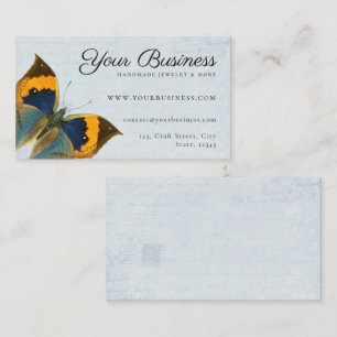 Elegant Butterfly Vintage Blue Romantic Ephemera  Business Card