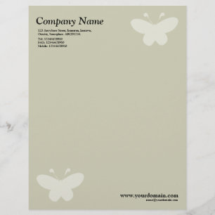 Elegant Butterfly - Warm Beige Letterhead Design