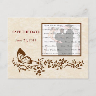 Elegant Butterfly Wedding Save The Date Postcard
