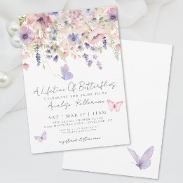 Elegant Butterfly Wildflower Bridal Shower Invitation