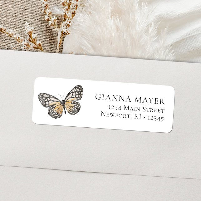 Elegant Butterfly Wildflower Graduation (Elegant Butterfly Wildflower Graduation Label)