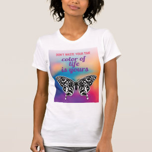 Elegant Buttterfly and Colourful Sunset Design T-Shirt