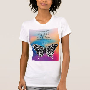 Elegant Buttterfly and Sunset Invitation Design T-Shirt