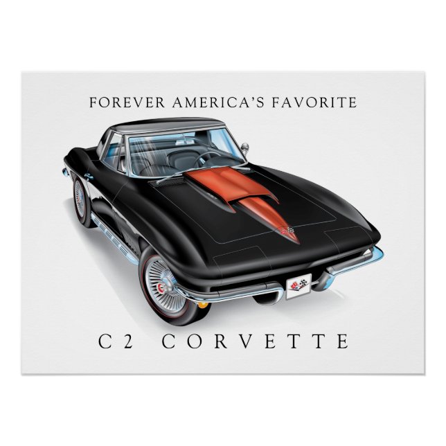 ELEGANT C-2 VETTE ILLUSTRATION POSTER (Front)