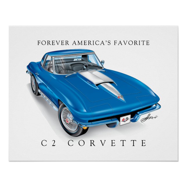 ELEGANT C-2 VETTE ILLUSTRATION POSTER (Front)